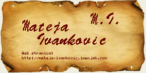 Mateja Ivanković vizit kartica